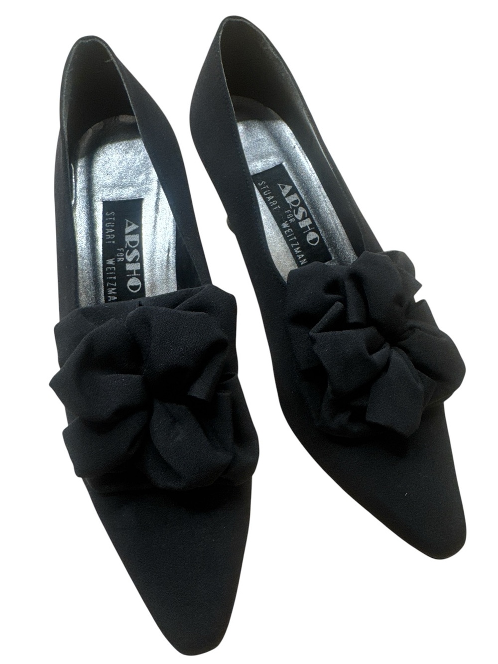 Stuart Weitzman Arsho for Stuart Weitzman Black Pointed Toe Vintage Heels 7.5
